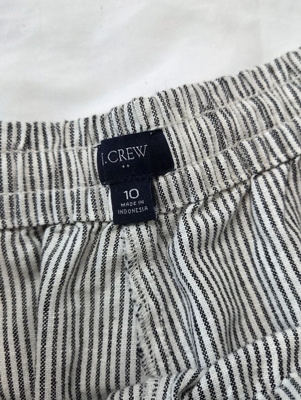 J. Crew Women's Gray Pinstripe Wide-Leg Drawstring Pants